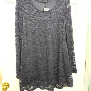 NWT Black lace top